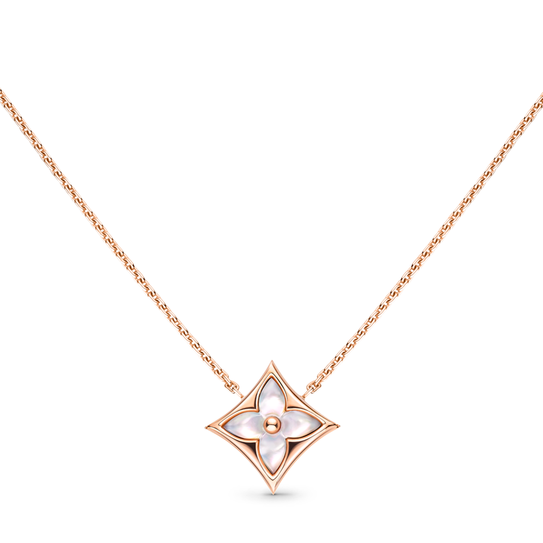 【nollx】ルイヴィトン 5種 Color Blossom star pendant, pink gold and white mother-of-pearl
